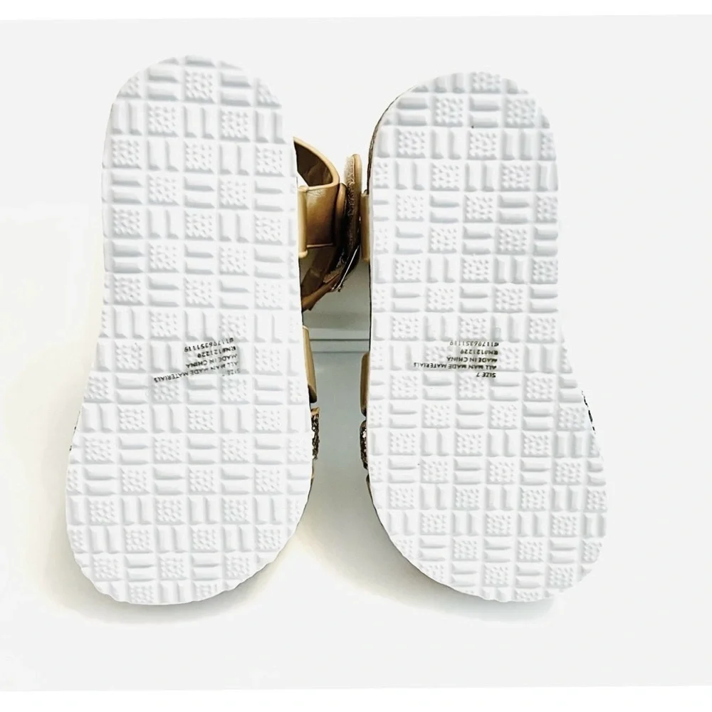 NEW BEBE Gold Strappy Sandals with Velcro Closures Baby Girl Size 7 - Picture 3 of 4